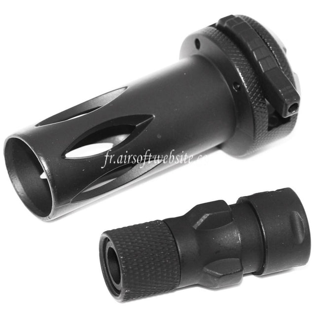 CYMA QD Frein de Bouche avec Muzzle Adaptateur Convient pour CM041 CM049 MP5 AEG Fusil Airsoft Noir