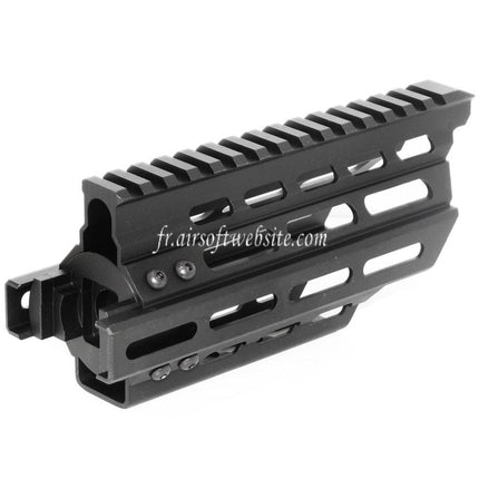 BATTLEAXE 166mm CNC P90 Keymod M-LOK RAS Rail de Garde-Main Convient pour Tokyo Marui P90 AEG Fusil Airsoft Noir