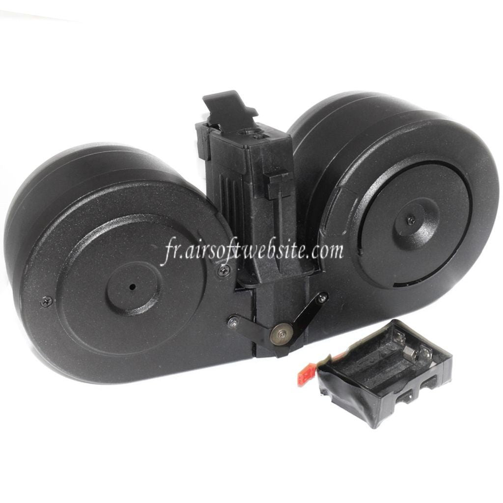 BATTLEAXE 2500 Billes Électrique Contrôle du son Chargeur Tambour Convient pour AK Série AEG Fusil Airsoft Noir