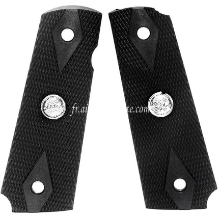 Airsoft Website Plastique Poignée Couvre (Différents styles) Convient pour DOUBLE BELL ARMY AW WE KJ Tokyo Marui M1911 M.E.U Série 70 M45A1 WARRIOR GBB Pistolet Noir