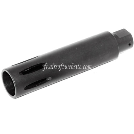 Airsoft Website 113mm XM177 Style Frein de Bouche Cache-Flamme Convient pour -14mm CCW sens antihoraire Canon Fusil Noir