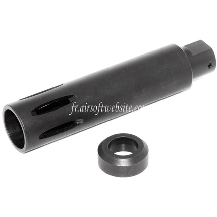 Airsoft Website 113mm XM177 Style M16 Frein de Bouche Cache-Flamme Convient pour -14mm CCW sens antihoraire Canon Fusil Noir