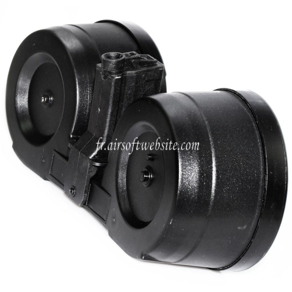 BATTLEAXE 2500 Billes Électrique Winding Dual Chargeur Tambour Convient pour MP5 Série AEG Fusil Airsoft Noir