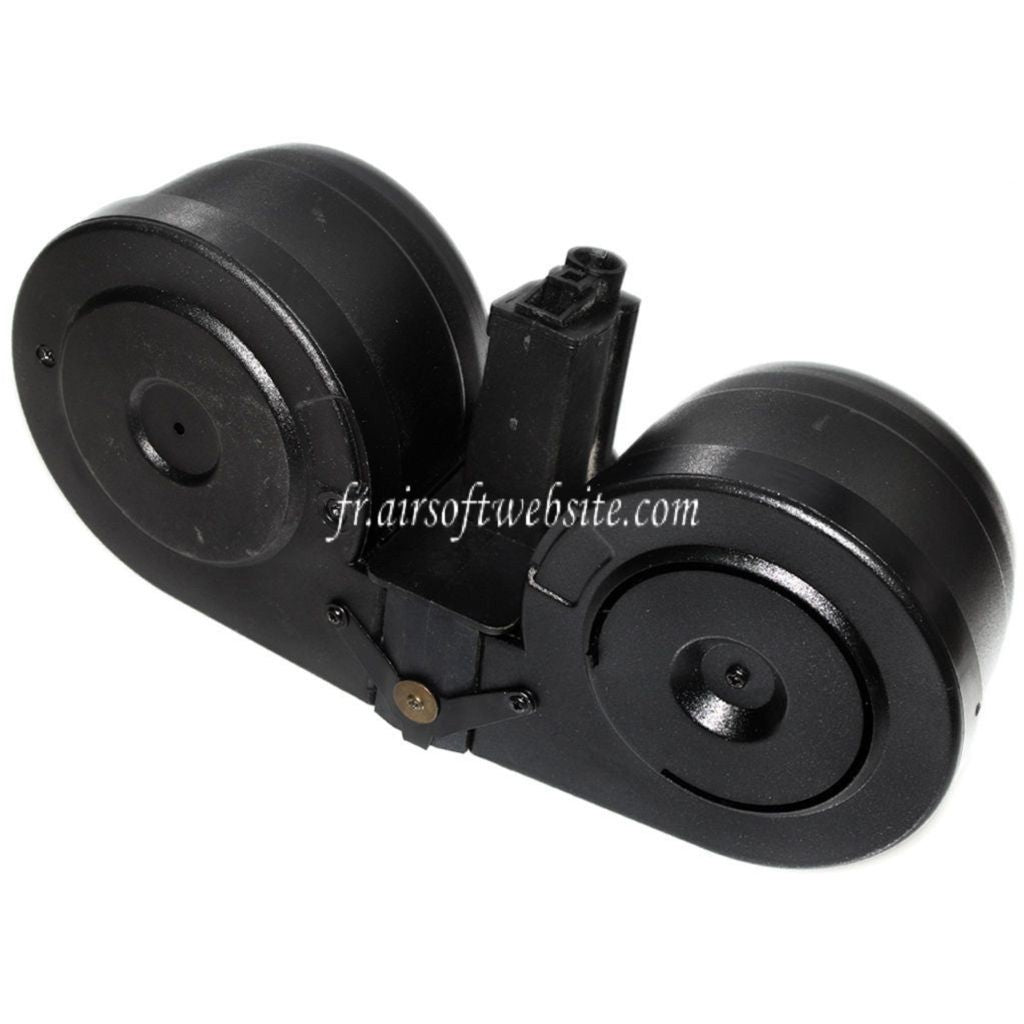 BATTLEAXE 2500 Billes Électrique Winding Dual Chargeur Tambour Convient pour MP5 Série AEG Fusil Airsoft Noir