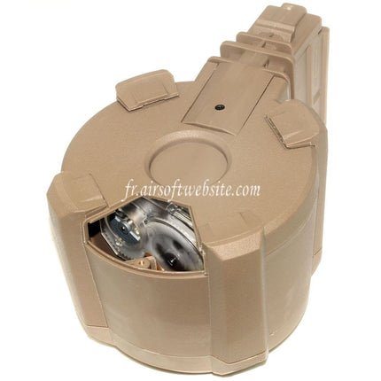 BATTLEAXE 1400 Billes Contrôle du son Électrique Chargeur Tambour Convient pour G36 Série AEG Fusil Airsoft