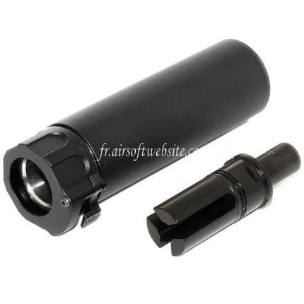 5KU 133mm SOCOM46 Mini Silencieux avec Frein de Bouche Convient pour +12mm CW sens horaire fileté Canon Fusil Airsoft