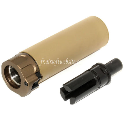 5KU 133mm SOCOM46 Mini Silencieux avec Frein de Bouche Convient pour +12mm CW sens horaire fileté Canon Fusil Airsoft