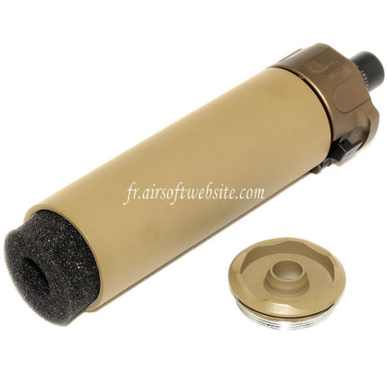 5KU 133mm SOCOM46 Mini Silencieux avec Frein de Bouche Convient pour +12mm CW sens horaire fileté Canon Fusil Airsoft