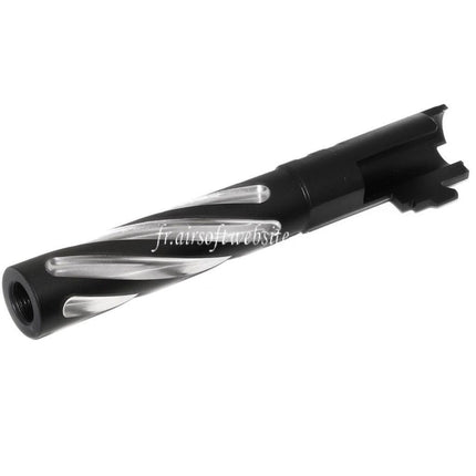 5KU 5 Pouces Acier Inoxydable Tornade Style Spirale Canon Extérieur +11mm CW sens horaire Convient pour Tokyo Marui Hi-Capa 5.1 GBB Pistolet Airsoft