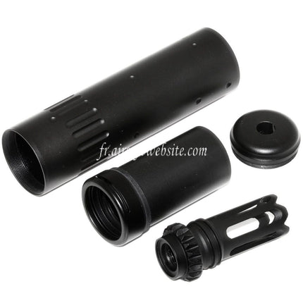 CYMA 150mm AAC SCAR-SD 5.56 QD Silencieux avec Frein de Bouche Convient pour -14mm CCW sens antihoraire Canon Fusil Airsoft Noir