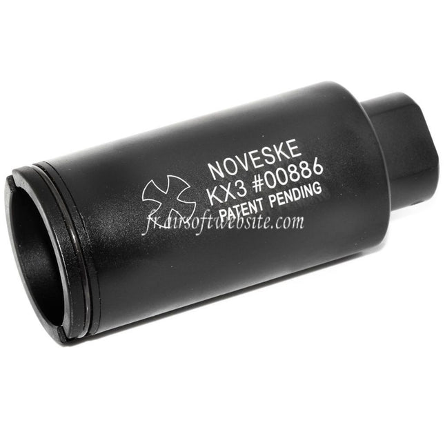 APS EMG Licensed Noveske KX3 Adjustable Sound Amplifier Frein de Bouche Cache-Flamme Convient pour -14mm CCW sens antihoraire Canon Fusil Airsoft Noir