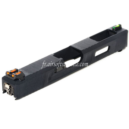 Archives Custom WE (WE-TECH) Canon Extérieur Glissière Set avec Marteau et Fibre Optique Guidon Hausse Convient pour AW WE Tokyo Marui G17 GBB Pistolet Airsoft