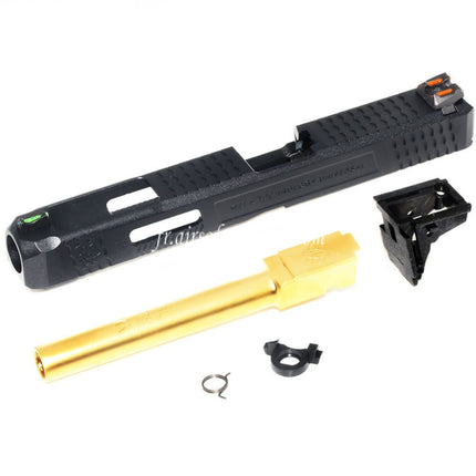 Archives Custom WE (WE-TECH) Canon Extérieur Glissière Set avec Marteau et Fibre Optique Guidon Hausse Convient pour WE G34 GBB Pistolet Airsoft