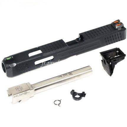 Archives Custom WE (WE-TECH) Canon Extérieur Glissière Set avec Marteau et Fibre Optique Guidon Hausse Convient pour WE G34 GBB Pistolet Airsoft