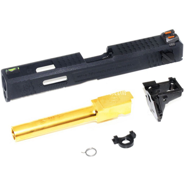 Archives Custom WE (WE-TECH) Canon Extérieur Glissière Set avec Marteau et Fibre Optique Guidon Hausse Convient pour AW WE Tokyo Marui G18C GBB Pistolet Airsoft