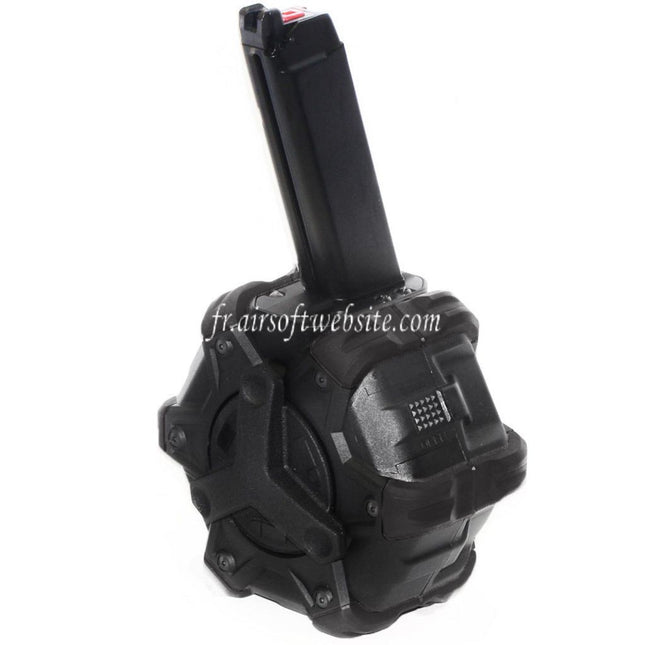 Armorer Works AW Custom 350 Billes Gaz Adaptive Chargeur Tambour Convient pour G17 G18C G-Série GBB Pistolet Airsoft