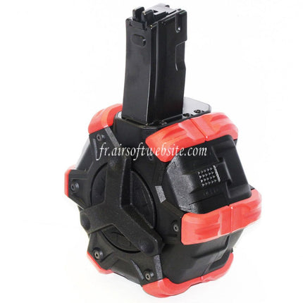 Armorer Works AW Custom 350 Billes Gaz Adaptive Chargeur Tambour Convient pour WE (WE-TECH) AP APACHE MP5 Série GBB Fusil Airsoft