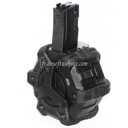 Armorer Works AW Custom 350 Billes Gaz Adaptive Chargeur Tambour Convient pour WE (WE-TECH) AP APACHE MP5 Série GBB Fusil Airsoft