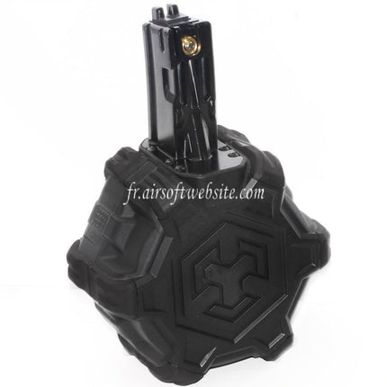 Armorer Works AW Custom 350 Billes Gaz Adaptive Chargeur Tambour Convient pour WE (WE-TECH) AP APACHE MP5 Série GBB Fusil Airsoft