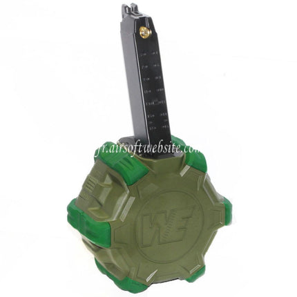 WE (WE-TECH) 350 Billes Gaz Chargeur Tambour Convient pour G17 G18C G-Série GBB Pistolet Airsoft