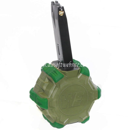 WE (WE-TECH) 350 Billes Gaz Chargeur Tambour Convient pour AW MB Série / KJW / WE / Tokyo Marui M9 M92 GBB Pistolet Airsoft