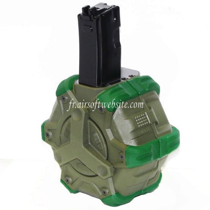 WE (WE-TECH) 350 Billes Gaz Chargeur Tambour Convient pour WE (WE-TECH) AP APACHE MP5 Série GBB Fusil Airsoft