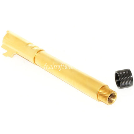 EMG Licensed STI DVC 3-GUN 132mm/138mm Canon Extérieur avec Couvre Convient pour EMG DVC 3-GUN / AW / WE / Tokyo Marui Hi-Capa 5.4 Variants GBB Pistolet Airsoft Or