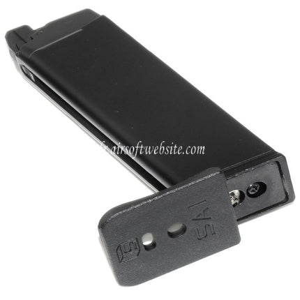 EMG SAI BLU 25 Billes MOS Gaz Chargeur Convient pour Optic Ready Slide Version EMG SAI BLU Standard COMPACT / WE Galaxy / AW VX7 VX9 G17 G19 Série GBB Pistolet Airsoft Noir