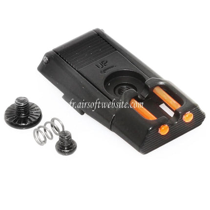 Armorer Works AW HX Fibre Optique Adjustable Hausse Convient pour AW WE Tokyo Marui Hi-Capa Série GBB Pistolet Airsoft
