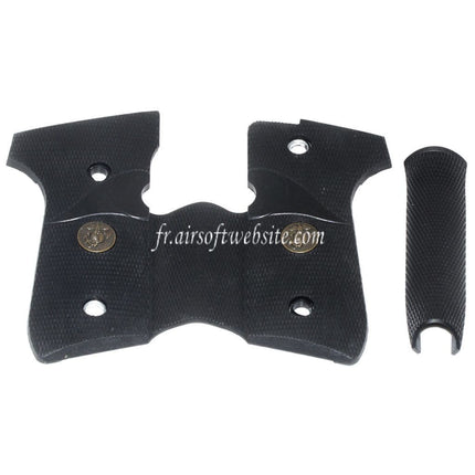WE (WE-TECH) Caoutchouc Poignée Couvre avec Backstrap Convient pour Armorer Works AW WE M9 GBB Pistolet Airsoft Noir