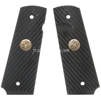 WE (WE-TECH) Wilson Combat Plastique Poignée Couvre Convient pour DOUBLE BELL ARMY AW WE KJ Tokyo Marui M1911 M.E.U Série 70 M45A1 WARRIOR GBB Pistolet Airsoft Noir