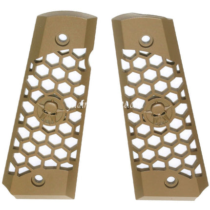 WE (WE-TECH) HEX CUT Plastique Poignée Couvre Convient pour DOUBLE BELL ARMY AW WE KJ Tokyo Marui M1911 M.E.U Série 70 M45A1 WARRIOR GBB Pistolet Airsoft