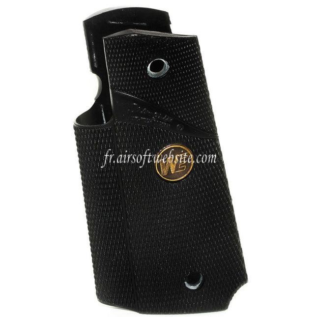 WE (WE-TECH) Métal Caoutchouc Poignée Couvre Convient pour DOUBLE BELL ARMY AW WE KJ Tokyo Marui M1911 M.E.U Série 70 M45A1 WARRIOR GBB Pistolet Airsoft Noir