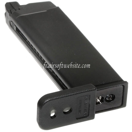 WE (WE-TECH) 23 Billes MOS Gaz Chargeur Convient pour Optic Ready Slide Version EMG SAI BLU COMPACT WE AW VX9 G19 Série GBB Pistolet Airsoft Noir