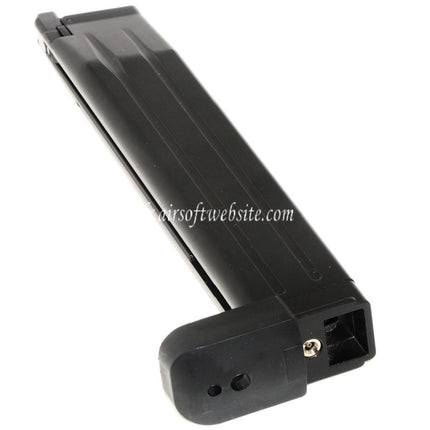 WE (WE-TECH) 50 Billes Extended Long Gaz Chargeur Convient pour Hi-Capa Série GBB Pistolet Airsoft Noir