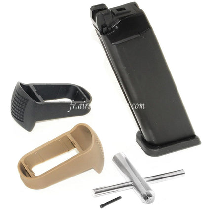 WE (WE-TECH) 25 Billes Co2 Chargeur Valve Key Poignée Extension Set Convient pour G17 G18C G34 G35 G-Série GBB Pistolet Airsoft Noir