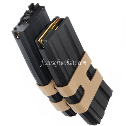 WE (WE-TECH) 80 Billes Gaz Double Chargeur Convient pour WE Open Bolt Type L85 / SCAR-L / R5C / T65 / HK416 / AR M4 M16 GBB Fusil Airsoft Noir