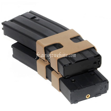 WE (WE-TECH) 80 Billes Gaz Double Chargeur Convient pour WE Open Bolt Type L85 / SCAR-L / R5C / T65 / HK416 / AR M4 M16 GBB Fusil Airsoft Noir
