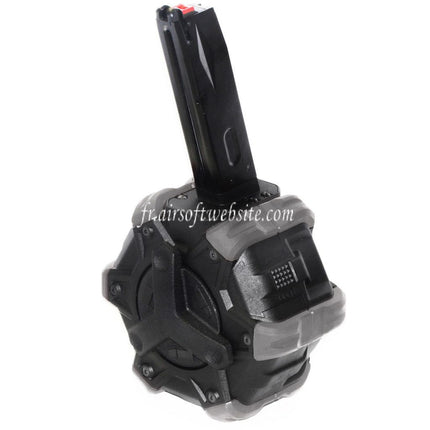 Armorer Works AW Custom 350 Billes Gaz Adaptive Chargeur Tambour Convient pour AW MB Série / KJW / WE (WE-TECH) / Tokyo Marui M9 M92 GBB Pistolet Airsoft