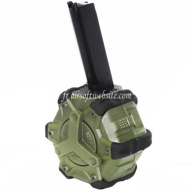 WE (WE-TECH) 350 Billes Gaz Chargeur Tambour Convient pour EMG SAI Red / AW NE Série / WE Single Stack 1911 GBB Pistolet Airsoft