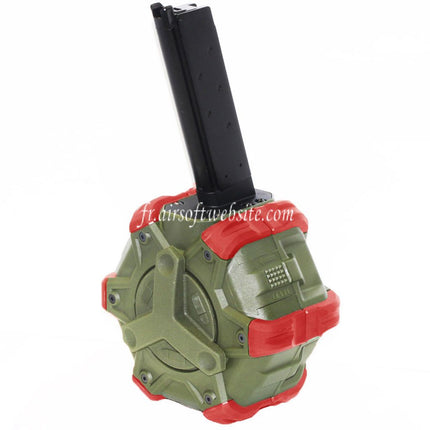 WE (WE-TECH) 350 Billes Gaz Chargeur Tambour Convient pour EMG SAI Red / AW NE Série / WE Single Stack 1911 GBB Pistolet Airsoft