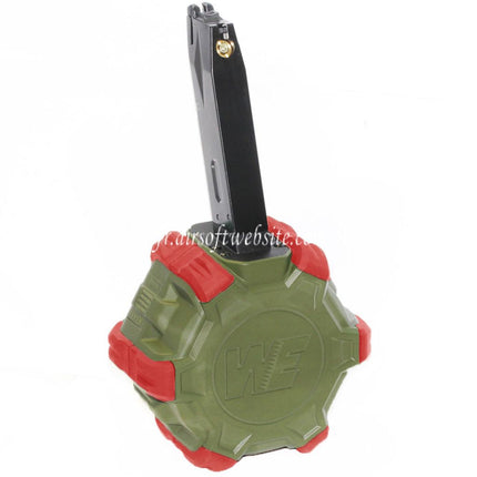 WE (WE-TECH) 350 Billes Gaz Chargeur Tambour Convient pour AW MB Série / KJW / WE / Tokyo Marui M9 M92 GBB Pistolet Airsoft