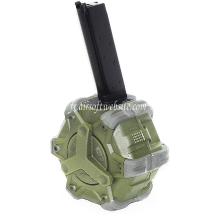 WE (WE-TECH) 350 Billes Gaz Chargeur Tambour Convient pour EMG SAI Red / AW NE Série / WE Single Stack 1911 GBB Pistolet Airsoft