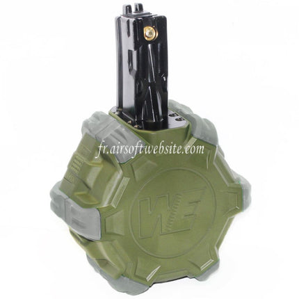 WE (WE-TECH) 350 Billes Gaz Chargeur Tambour Convient pour WE (WE-TECH) AP APACHE MP5 Série GBB Fusil Airsoft