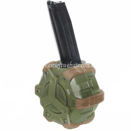 WE (WE-TECH) 350 Billes Gaz Chargeur Tambour Convient pour Hi-Capa GBB Pistolet Airsoft