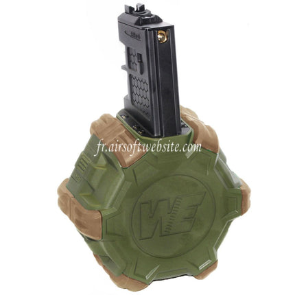 WE (WE-TECH) 350 Billes Gaz Chargeur Tambour Convient pour WE (WE-TECH) Open Bolt Type L85 / SCAR-L / R5C / T65 / HK416 / AR M4 M16 GBB Fusil Airsoft