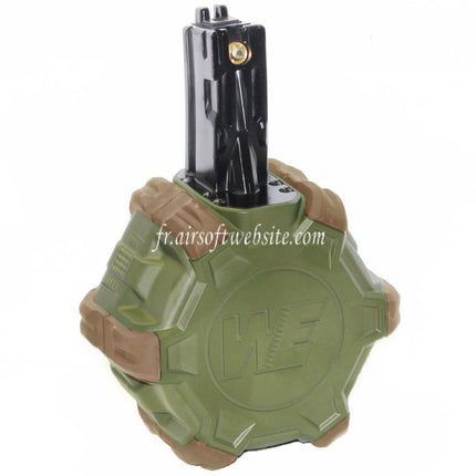 WE (WE-TECH) 350 Billes Gaz Chargeur Tambour Convient pour WE (WE-TECH) AP APACHE MP5 Série GBB Fusil Airsoft
