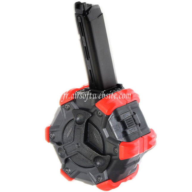 DOUBLE BELL 350 Billes Gaz Adaptive Chargeur Tambour Convient pour G17 G18C G-Série GBB Pistolet Airsoft