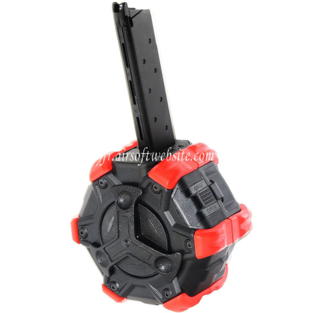 DOUBLE BELL 350 Billes Gaz Adaptive Chargeur Tambour Convient pour DOUBLE BELL 1911 ARMY Tokyo Marui M1911 Série GBB Pistolet Airsoft