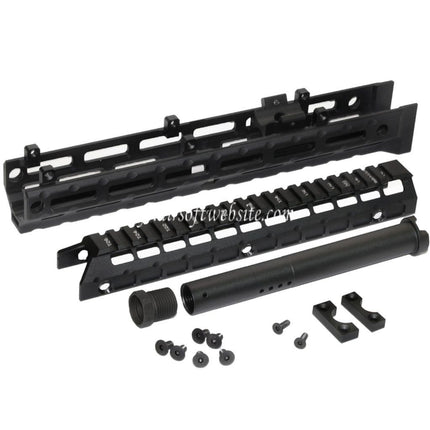 5KU 292mm Extended M-LOK Universal Garde-Main Kit Rail System Convient pour LCT GHK CYMA D-BOYS E&L AK47 AK74 Série Fusil Airsoft Noir
